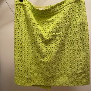 J. Crew Lime Green Eyelet Skirt